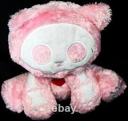 Skelanimals Pink Cat Plush Stuffed Animal 7 White Skeleton Heart Jakks Pacific