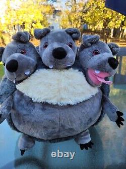 Squishable Cerberus Three Headed Dog 16 Plush Stuffed Animal Gray NWOT