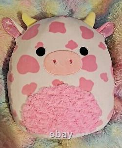 Squishmallow 16 Evangelica Pink Cow Spotted Valentines Day 2023 Fuzzy Tummy