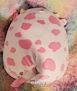 Squishmallow 16 Evangelica Pink Cow Spotted Valentines Day 2023 Fuzzy Tummy