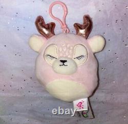 Squishmallow 3.5 Justice Exclusive Ivy the Deer clip on Kellytoy plush HTF RARE