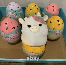 Squishmallow 4.5 Caedia Cow Easter Mystery Egg Capsule COMPLETE SET NEW RARE