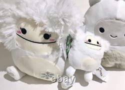 Squishmallow 8 & Clip EVER Winter Bigfoot And AMLETH Yeti BUNDLE Mom & Baby Set