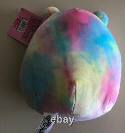 Squishmallow 8 Valentine Tie Dye Rainbow Frog Plush RARE KELLY TOY