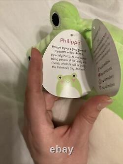 Squishmallow Valentines Philippe Frog Heart Cheeks 8in. RARE 2017 New With Tags