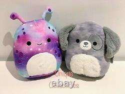 Squishmallows Gustavus Puppy Dog & Daxxon Galaxy Alien 8 Plush Bundle NEW