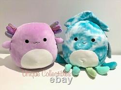 Squishmallows Monica Axolotl and Landon Squish 10 Plush Bundle Brand New