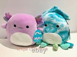 Squishmallows Monica Axolotl and Landon Squish 10 Plush Bundle Brand New