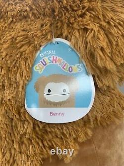 Squishmallows Rare Benny Brown Bigfoot 24 Inch Plush Kellytoy Authentic BNWT