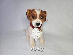 Steiff Matty Jack Russell Terrier Beige Brown Dog Stuffed Animal Plush 10