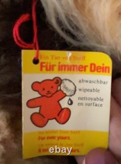 Steiff Molly Leo Lion Plush Stuffed Animal Toy Ear Button Hang Tags 30 in. 1980s