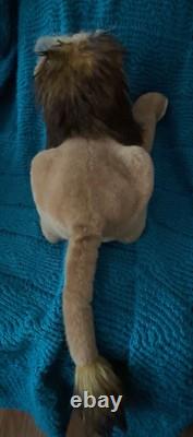Steiff Molly Leo Lion Plush Stuffed Animal Toy Ear Button Hang Tags 30 in. 1980s