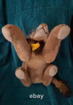 Steiff Molly Leo Lion Plush Stuffed Animal Toy Ear Button Hang Tags 30 in. 1980s