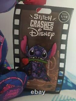Stitch Crashes Disney store Plush + pin Beauty and the Beast Limited janvier