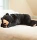 Stuffed Jumbo Black Bear Body Pillow Lifelike Soft Plush Animal 48l Giant Toy