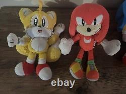 TOMY Sonic the hedgehog plush Classic Sonic Tails Knuckles set with Display box