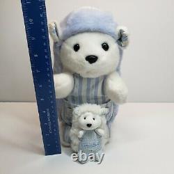 Tartine Et Chocolat Hedgehog Plush Stuffed Animal Toy 10 White Baby Blue RARE