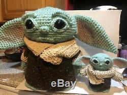 The Child Baby Yoda Mandalorian Fan Art Plush Crochet Doll 10 Tall