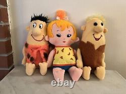 The Flintstones Fred Flintstone Pebbles Barney Rubble Stuffed Animal Plush Lot