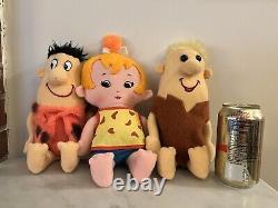 The Flintstones Fred Flintstone Pebbles Barney Rubble Stuffed Animal Plush Lot