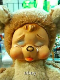 The Rushton Company Rubber Face Crying Sad Teddy Bear Plush Doll 9