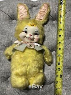 The Rushton Company Vintage Antique Rubber Face Bunny Rabbit Plush Stuffed Rare
