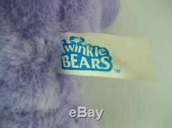 Twinkle Bear Purple Plush 1995 Fantasy Ltd. Lights Up Push Nose & Tongue Working