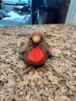 Ty Beanie Baby EARLY The Robin Bird Stuffed Animal Plush Toy