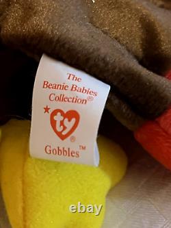 Ty Beanie Baby Gobbles Turkey Misprint Tag 6 Plush Soft Toy Stuffed Animal