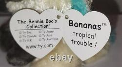 Ty Beanie Boos BANANAS the Monkey UK Excl. 6 NEW MWMTs Plush Stuffed Animal Toy