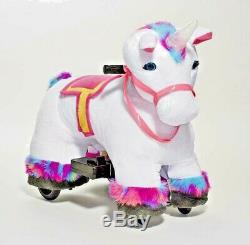 UNICORN Pony Horse Plush Stuffed Toy. GIFT For Kids. 6-V Battery Powered Ride ON