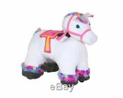 UNICORN Pony Horse Plush Stuffed Toy. GIFT For Kids. 6-V Battery Powered Ride ON