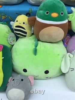 Used LOT 26 Squishmallow Kellytoy Plush Toys Dinosaur Avocado Bunny Duck Santa