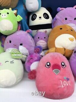 Used LOT 26 Squishmallow Kellytoy Plush Toys Dinosaur Avocado Bunny Duck Santa