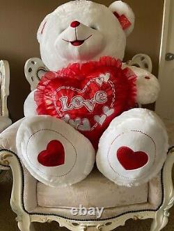 VALENTINE LIFE SIZE TEDDY BEAR plush stuffed animal Oversized jumbo musical