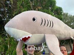 VERY RARE JUMBO Shark 55 Long Giant Large SUPER SOFT Plush Stuffed Animal Toy
