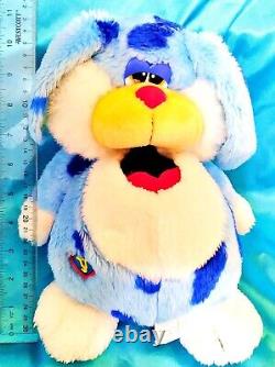 VERY RARE! NIGHTY THE DOG YAWNIES Blue 1987 Irwin Toy Yawning Plush