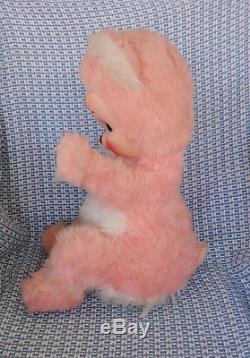VHTF Vintage 17 Rushton Rubber Face Pink Plush Chubby Happy Teddy Bear EC