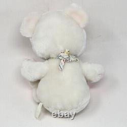 VINTAGE AMTOY MY FIRST TEDDY BEAR WHITE With PINK EARS STUFFED ANIMAL PLUSH TOY