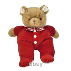 VINTAGE EDEN BABY TEDDY BEAR RED PAJAMAS With RIBBON STUFFED ANIMAL PLUSH TOY