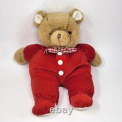 VINTAGE EDEN BABY TEDDY BEAR RED PAJAMAS With RIBBON STUFFED ANIMAL PLUSH TOY