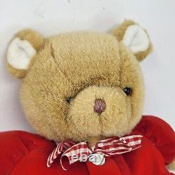 VINTAGE EDEN BABY TEDDY BEAR RED PAJAMAS With RIBBON STUFFED ANIMAL PLUSH TOY