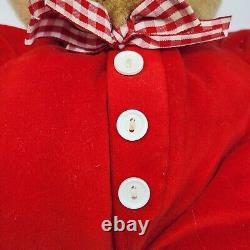 VINTAGE EDEN BABY TEDDY BEAR RED PAJAMAS With RIBBON STUFFED ANIMAL PLUSH TOY