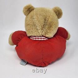 VINTAGE EDEN BABY TEDDY BEAR RED PAJAMAS With RIBBON STUFFED ANIMAL PLUSH TOY