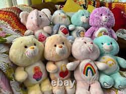 VINTAGE LOT OF 8 CARE BEARS STUFFED ANIMAL PLUSH Some Old Retro