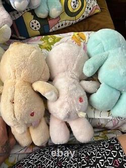 VINTAGE LOT OF 8 CARE BEARS STUFFED ANIMAL PLUSH Some Old Retro