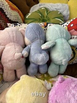 VINTAGE LOT OF 8 CARE BEARS STUFFED ANIMAL PLUSH Some Old Retro