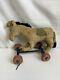 Vintage Plush Donkey On Wheels- Possibly Steiff