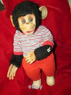 VINTAGE RUBBER FACE RUSHTON PLUSH MONKEY HAPPY CHIMP 21 ZIPPY MR BIM 1950s ZIP