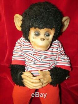 VINTAGE RUBBER FACE RUSHTON PLUSH MONKEY HAPPY CHIMP 21 ZIPPY MR BIM 1950s ZIP